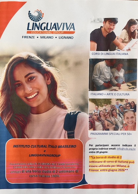 Sorteio de 1 bolsa de estudo para curso em Florença ou Milão!